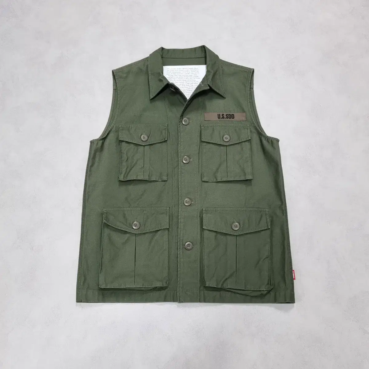 FUCT SSDD 퍽트 백사틴 밀리터리 베스트 - M   USN VEST